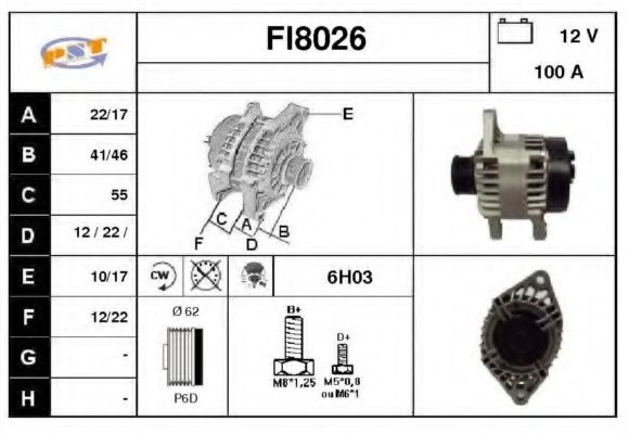 FI8026 SNRA Alternator Alternator