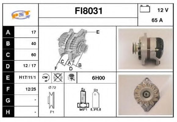 FI8031 SNRA Alternator