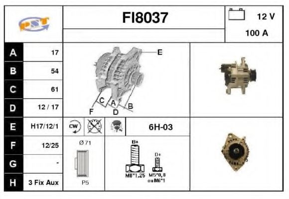 FI8037 SNRA Alternator