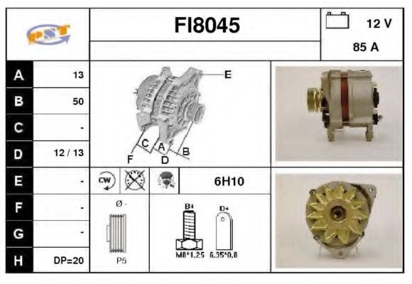 FI8045 SNRA Alternator Alternator