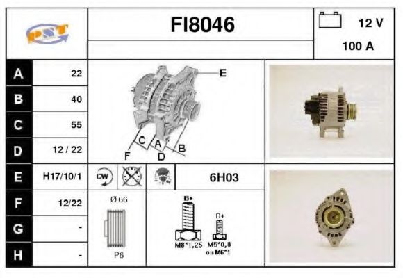 FI8046 SNRA Alternator