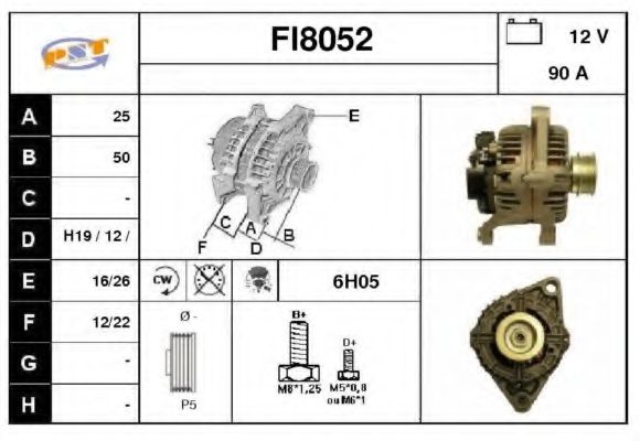 FI8052 SNRA Alternator Alternator