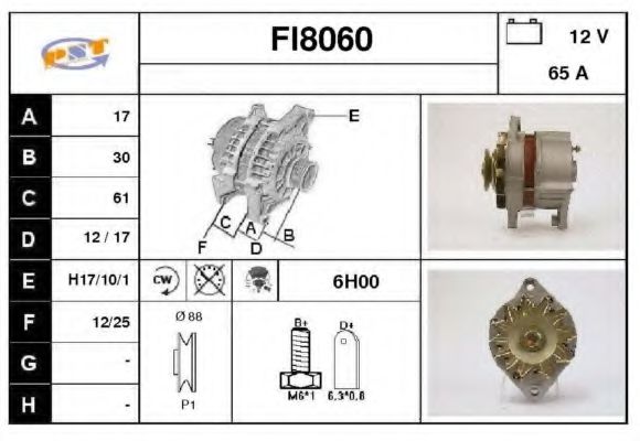 FI8060 SNRA Belt Drive Deflection/Guide Pulley, v-ribbed belt