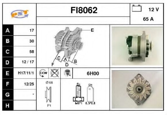 FI8062 SNRA Alternator