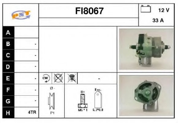 FI8067 SNRA Alternator