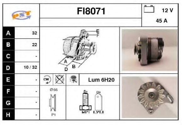 FI8071 SNRA Alternator