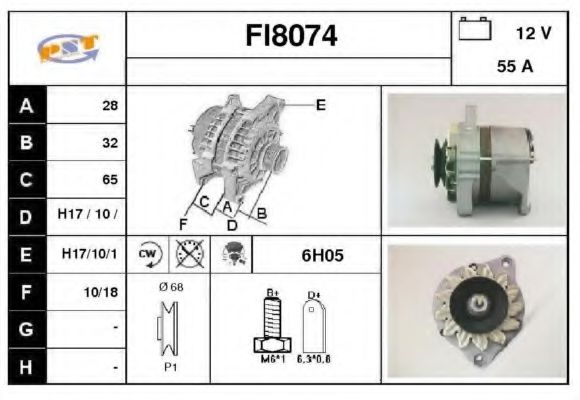 FI8074 SNRA Alternator Alternator