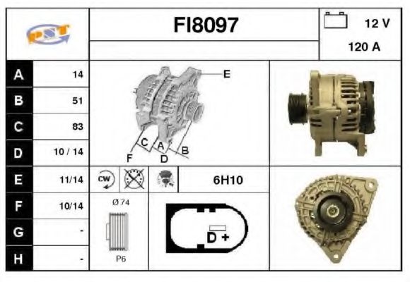 FI8097 SNRA Alternator Alternator