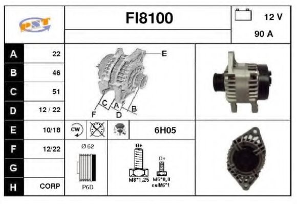 FI8100 SNRA Alternator