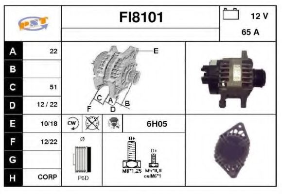 FI8101 SNRA Alternator Alternator