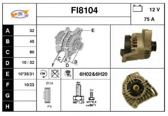 FI8104 SNRA Alternator Alternator