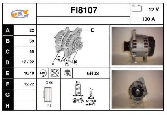 FI8107 SNRA Alternator
