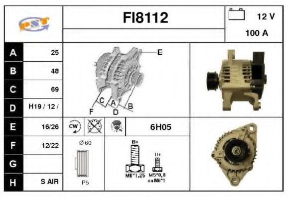 FI8112 SNRA Alternator