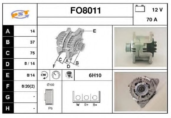 FO8011 SNRA Alternator