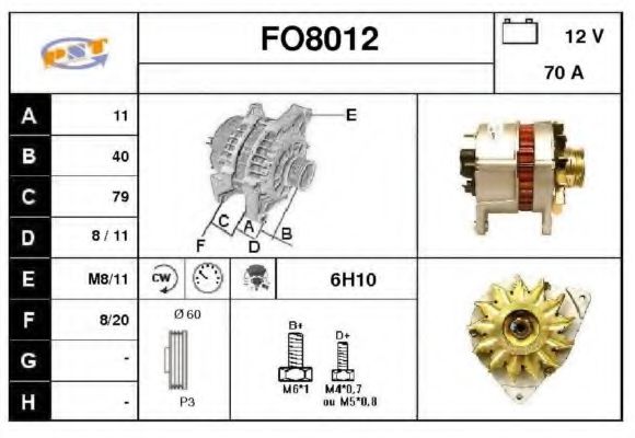 FO8012 SNRA Alternator
