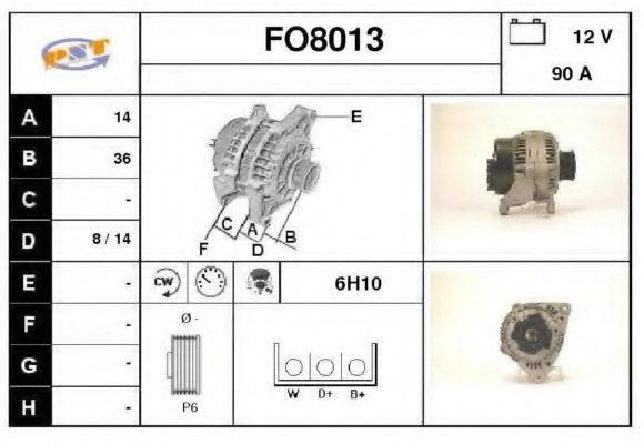 FO8013 SNRA Alternator Alternator