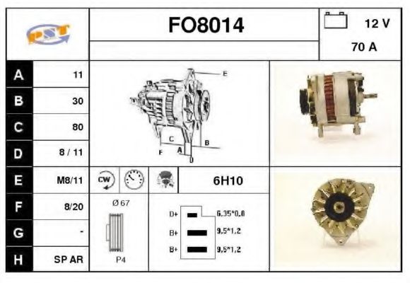 FO8014 SNRA Alternator Alternator