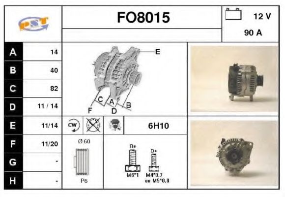 FO8015 SNRA Alternator Alternator