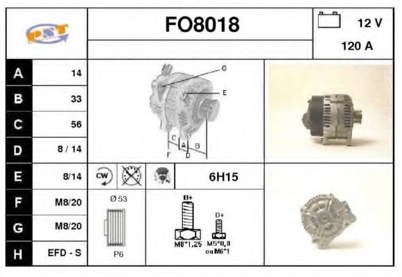 FO8018 SNRA Alternator Alternator