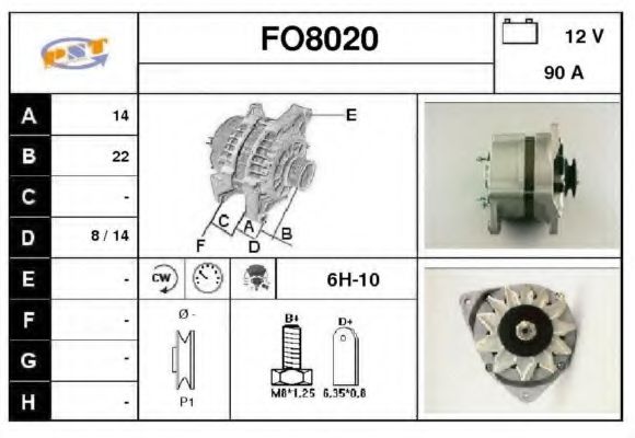 FO8020 SNRA Alternator Alternator