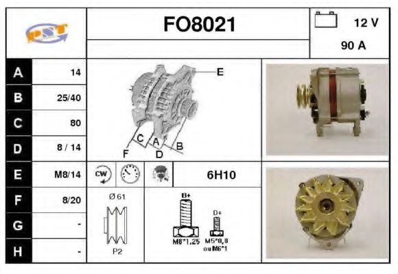 FO8021 SNRA Alternator Alternator