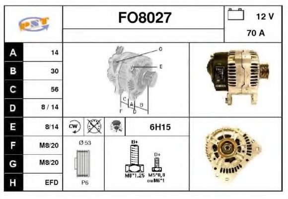 FO8027 SNRA Alternator Alternator