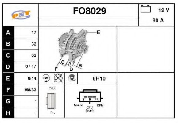 FO8029 SNRA Alternator