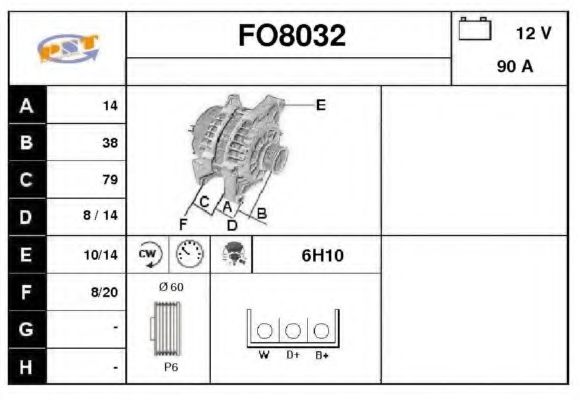 FO8032 SNRA Alternator Alternator