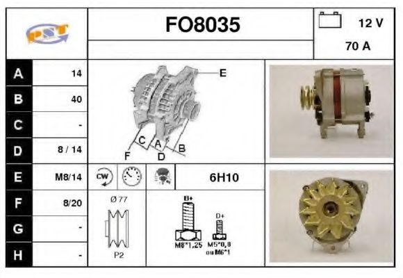 FO8035 SNRA Alternator Alternator