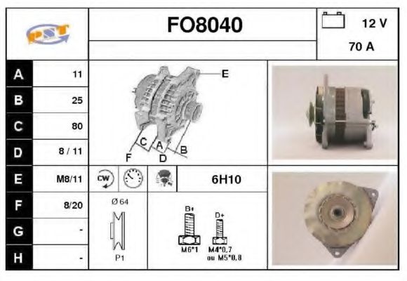 FO8040 SNRA Alternator Alternator