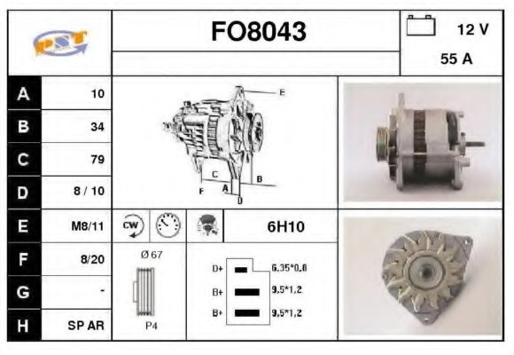 FO8043 SNRA Alternator Alternator