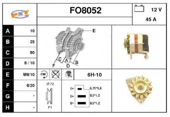FO8052 SNRA Alternator