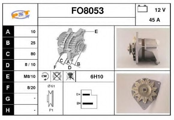 FO8053 SNRA Alternator Alternator