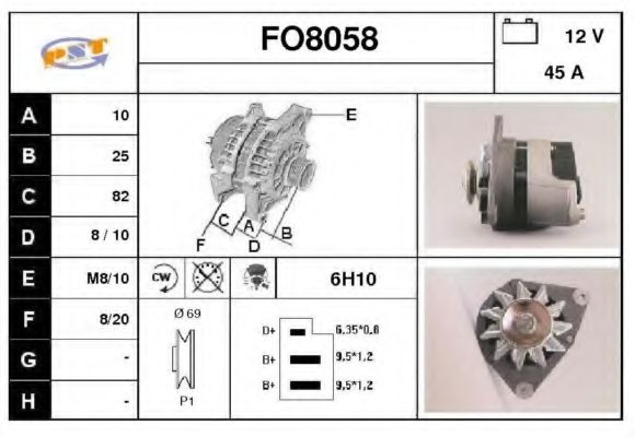 FO8058 SNRA Alternator Alternator