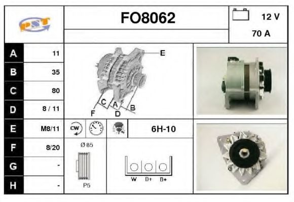 FO8062 SNRA Alternator