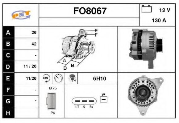 FO8067 SNRA Alternator