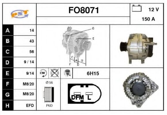 FO8071 SNRA Alternator Alternator