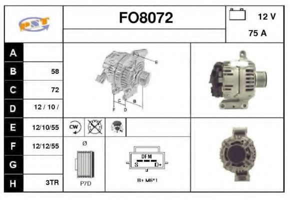 FO8072 SNRA Alternator Alternator