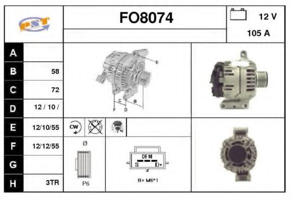 FO8074 SNRA Alternator