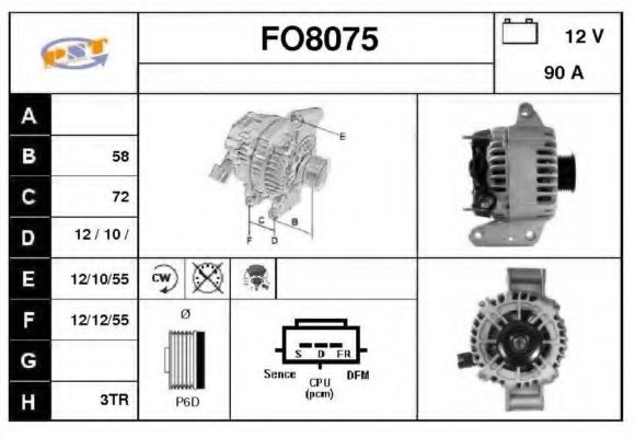FO8075 SNRA Alternator