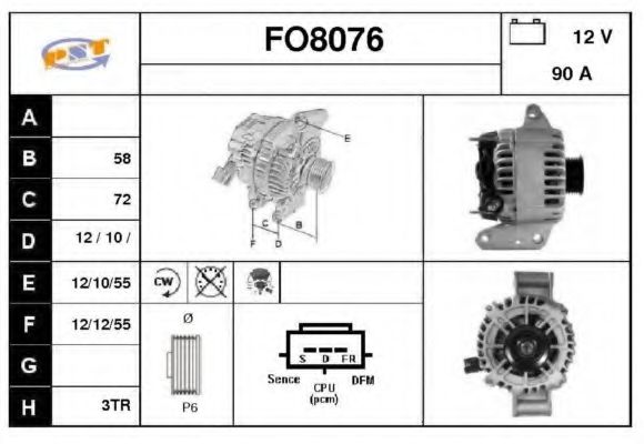 FO8076 SNRA Alternator