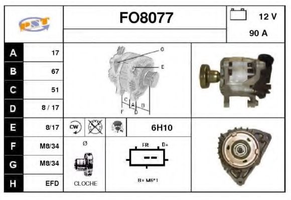 FO8077 SNRA Alternator