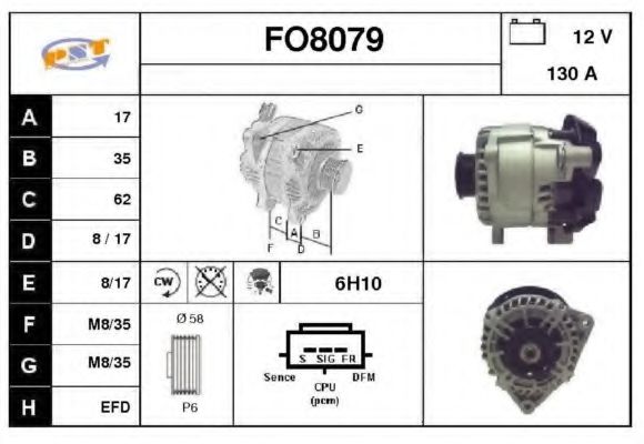 FO8079 SNRA Alternator Alternator