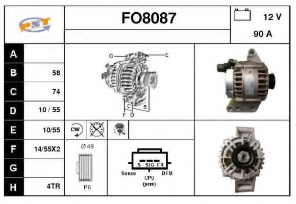 FO8087 SNRA Alternator