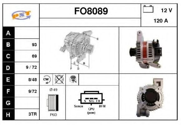 FO8089 SNRA Alternator Alternator