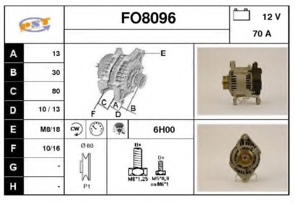 FO8096 SNRA Alternator Alternator