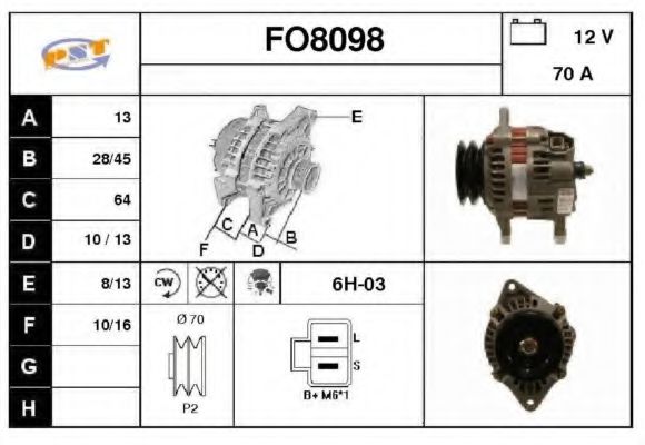 FO8098 SNRA Alternator Alternator