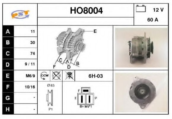 HO8004 SNRA Alternator