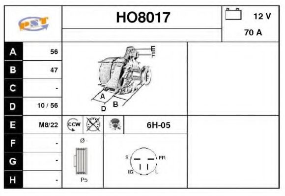 HO8017 SNRA Alternator