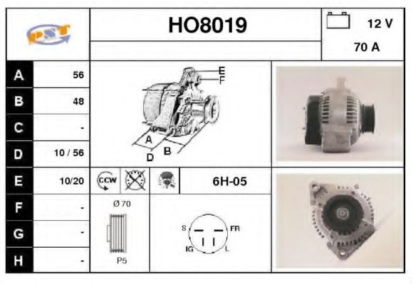 HO8019 SNRA Alternator